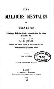Cover of: Des maladies mentales et nerveuses v. 1