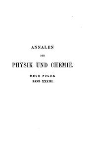 Cover of: Annalen der Physik und Chemie by 