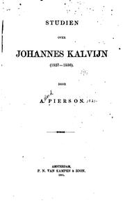 Cover of: Studien over Johannes Kalvijn, 1527-1536