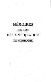 Mémoires de la Société des antiquaires de Normandie