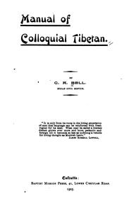 Cover of: Manual of Colloquial Tibetan by 