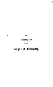 Cover of: The concluding task of the disciples of homœopathy, an address [by M.B. Sampson] delivered at a ...