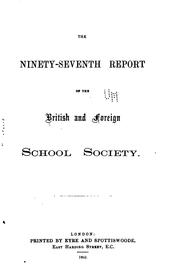 Cover of: Report of the British and Foreign School Society
