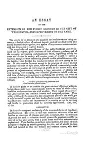 Cover of: An Essay on Grades, Drainage, and Extension of the Public Grounds in the City of Washington as a ...
