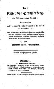 Cover of: Der Ritter von Stauffenberg: Ein altdeutsches Gedicht by 