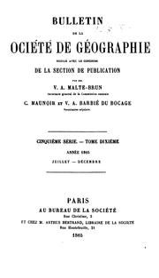 Cover of: Bulletin de la Société de géographie