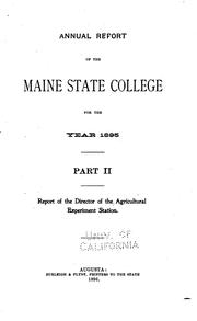 Cover of: Publications of the Maine Agricultural Experiment Station