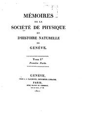 Cover of: Mémoires de la Société de physique et d'histoire naturelle de Genève