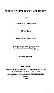 Cover of: The improvisatrice; and other poems, by L.E.L. | 