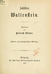 Cover of: Erläuterungen zu Schillers Werken. by Heinrich Düntzer