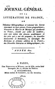 Journal général de la littérature de France ... by No name