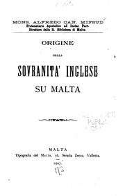 Cover of: Origine della sovranita' Inglese su Malta by 