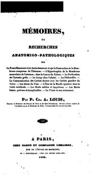 Cover of: Mémoires, ou, Recherches anatomico-pathologiques sur ...