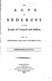 Cover of: The Acts of Sederunt of the Lords of Council and Session, from the 12th ...