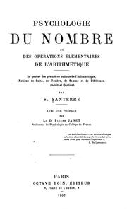 Cover of: Psychologie du nombre et des opérations élémentaires de l'arithmétique: la gene?se des premie ...