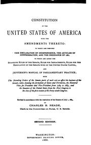 Cover of: Constitution of the United States of America with the Amendments Thereto, [etc.] ... | 