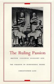 Cover of: The ruling passion by Christopher Lane