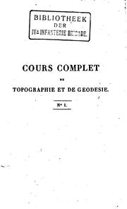 Cover of: Cours complet de topographie et de géodésie
