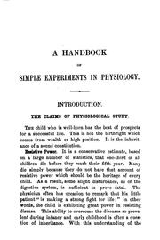 A Handbook of Simple Experiments in Physiology by Charles Henry Stowell
