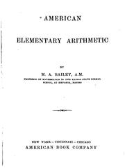 Cover of: American Elementary Arithmetic