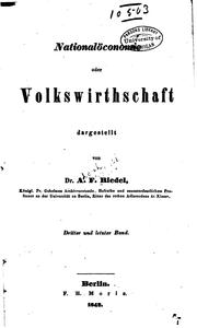 Cover of: Nationalöconomie oder Volkswirthschaft...