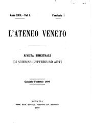 Cover of: Ateneo Veneto: revista di scienze, lettere ed arti.