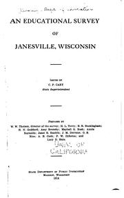 Cover of: An educational survey of Janesville, Wisconsin by Wisconsin Dept. of Public Instruction