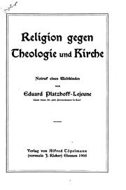 Cover of: Religion gegen Theologie und Kirche: Notruf eines Weltkindes