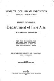 Cover of: Revised Catalogue, Department of Fine Arts, with Index of Exhibitors ...