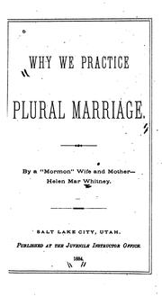 Cover of: Why We Practice Plural Marriage by 