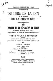 Cover of: Droit romain: du legs de la dot et en génŕal de la chose due : Droit ...