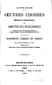 Cover of: Oeuvres choisies, mémoires et correspondance ..