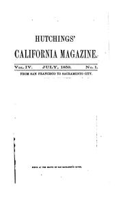 Cover of: Hutchings' Illustrated California Magazine