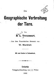 Cover of: Die geographische Verbreitung der Tiere