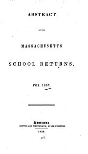 Cover of: Abstracts of Massachusetts School Returns