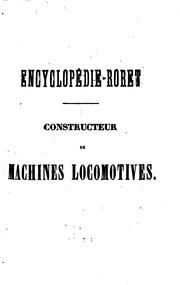 Cover of: Nouveau manuel complet du constructeur de machines locomotives, ou, Essai ...