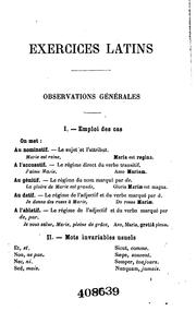 Cover of: Exercises latins disposés dans l'ordre du précis de grammaire latine by 