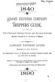 Cover of: Shippers' Guide for Fifty Thousand Express Offices and Railway Stations ...: The Largest Express ...