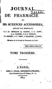 Cover of: Journal de pharmacie et des sciences accessoires