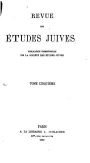 Cover of: Revue des études juives