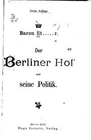 Cover of: Der Berliner Hof und seine Politik by 