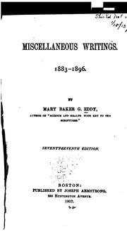 Miscellaneous Writings 1883-1896 by No name