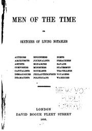 Cover of: Men of the Time, Or Sketches of Living Notables by 