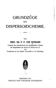 Cover of: Grundzüge der Dispersoidchemie by 