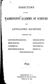 Cover of: Directory of the Washington Academy of Sciences and Affiliated Societies ...