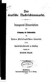 Cover of: Der deutsche Nachrichtenmarkt