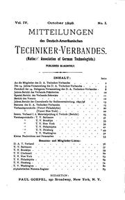Cover of: The Technologist: Mitteilungen des Deutsch-amerikanischen Techniker-verbandes by 