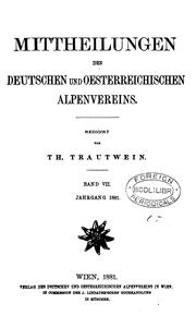 Cover of: Mittheilungen Des Deutschen Und Oesterreichischen Alpenvereins by 
