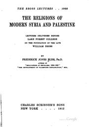 Cover of: The Religions of Modern Syria and Palestine: Lectures Delivered Before Lake ...