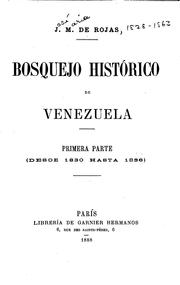 Cover of: Bosquejo histórico de Venezuela...